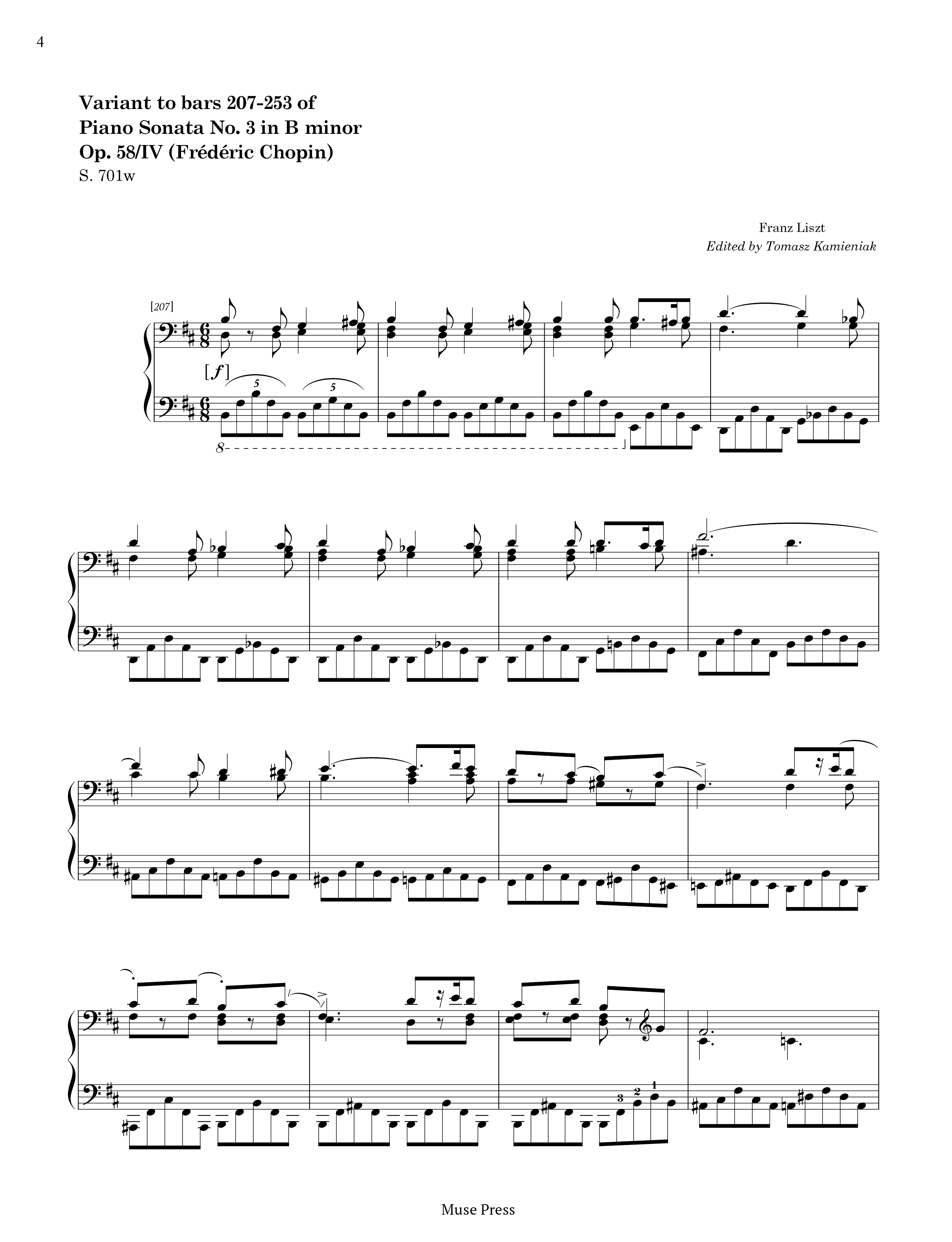 ダウンロード版 – フランツ・リスト：ショパンによるピアノソナタ第3番 