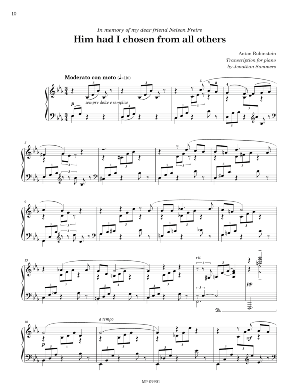 アントン・ルビンシテインによる10の歌曲（ピアノ独奏編曲：ジョナサン・サマーズ） - 画像 (11)