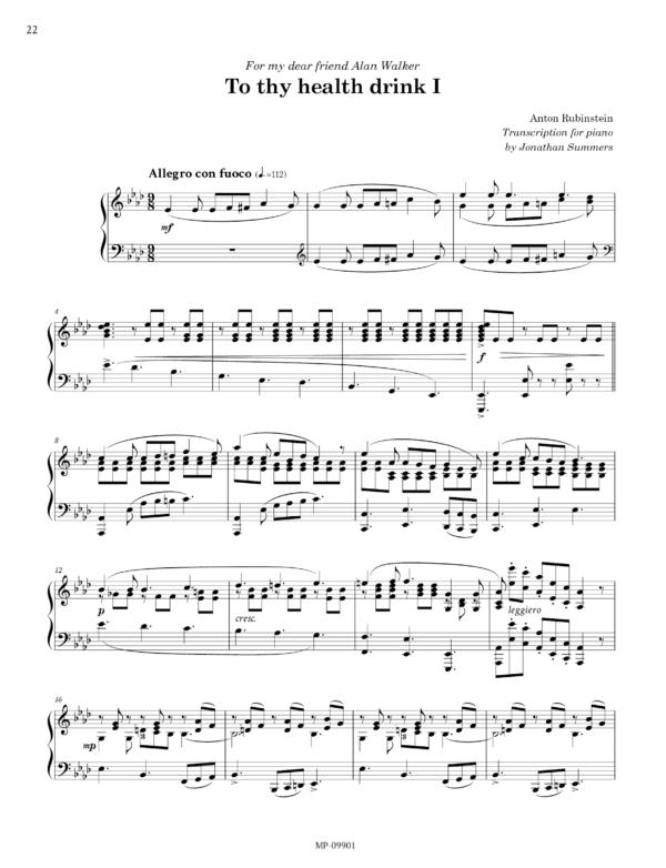 アントン・ルビンシテインによる10の歌曲（ピアノ独奏編曲：ジョナサン・サマーズ） - 画像 (8)