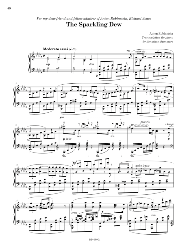 アントン・ルビンシテインによる10の歌曲（ピアノ独奏編曲：ジョナサン・サマーズ） - 画像 (4)